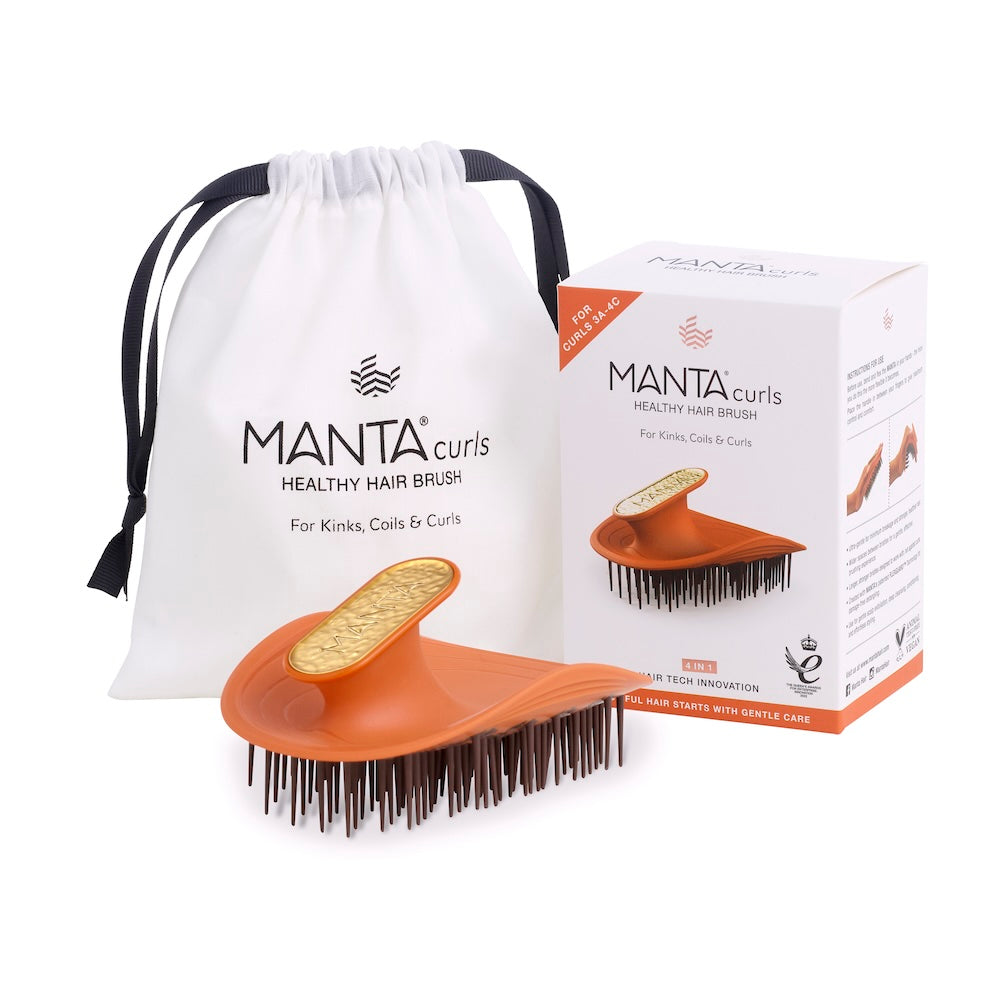 Manta Curls Healthy Hair & Scalp Brush Amber Orange